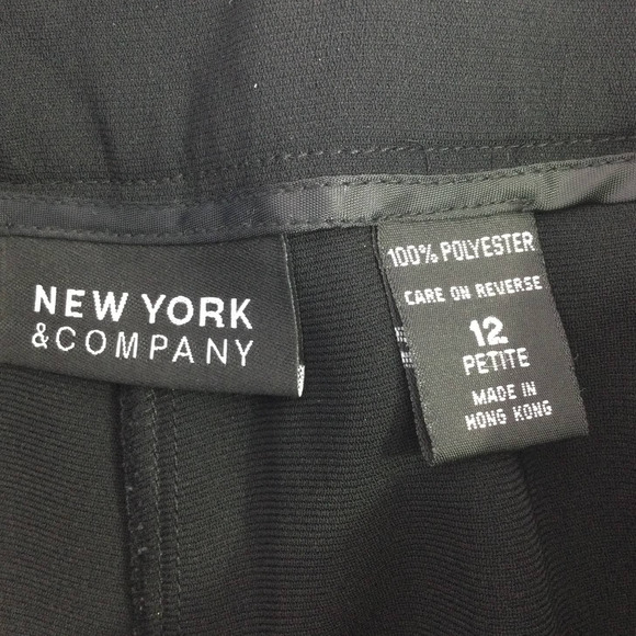 New York & Company Women’s Petite Flat Front Straight Leg Black Dress Pant 12 - Picture 6 of 13